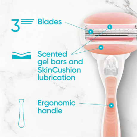 Gillette Venus ComfortGlide Spa Breeze Women's Razor + 3 2-In-1 Razor Blade Refills