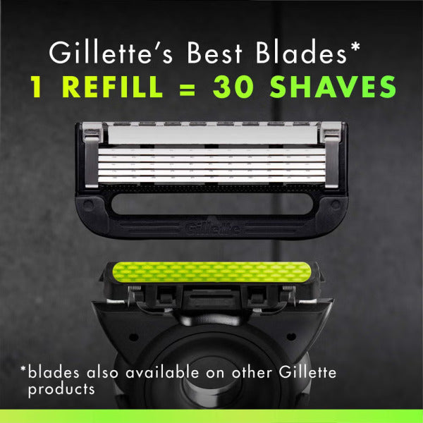 Gillette Labs Razor with Exfoliating Bar – Magnetic Stand, Travel Case and 4 Blade Refills
