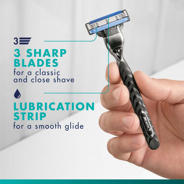 Gillette Mach3 for Men Razor Handle with 2 Razor Blade Heads