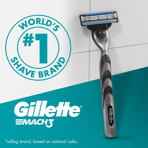 Gillette Mach3 for Men Razor Handle with 2 Razor Blade Heads