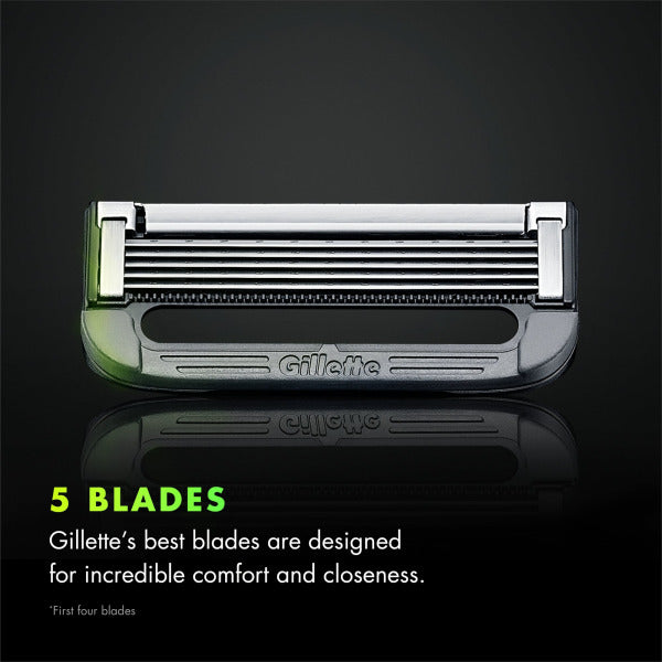 Gillette Labs Men's Razor, Neon Night Edition with Reusable Handle and 2 Refill Cartridges