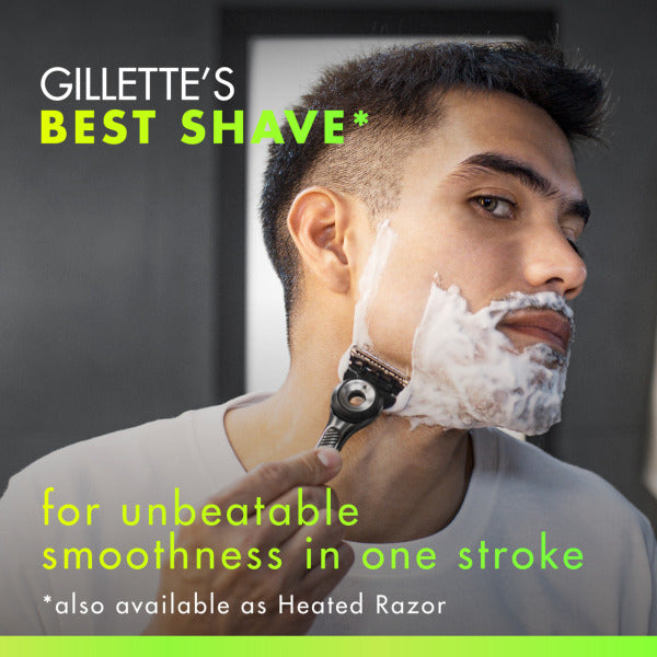 Gillette Labs Men's Razor with Reusable Silver Handle and 2 Refill Cartridges