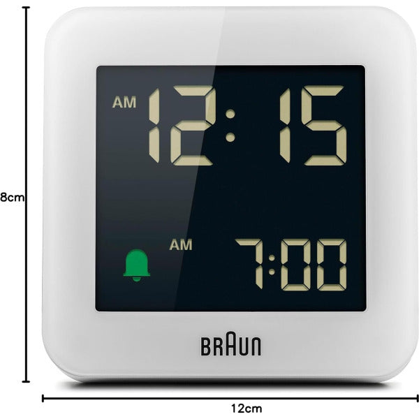 Braun Digital Alarm Clock with Snooze , White - BC09W