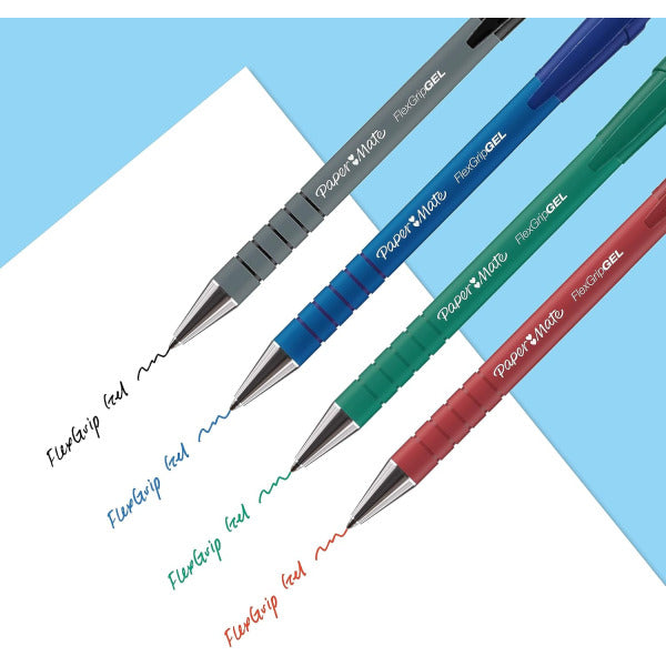 Paper Mate FlexGrip Gel Rollerball Pens, 0.7mm Tip, Assorted Colours, Pack of 4 (21082160)