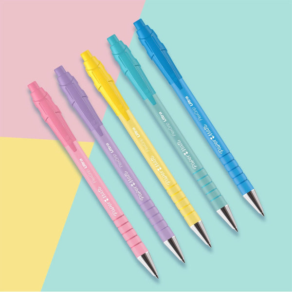 Paper Mate FlexGrip Ultra Pastel Ballpoint Pens, Medium 1.0mm Tip, Black Ink, Pack of 5 (21529344)
