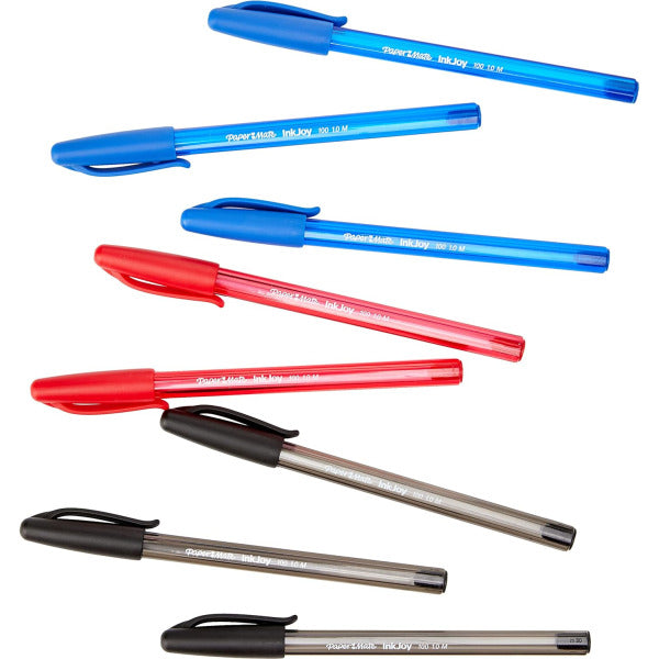 Paper Mate InkJoy Ballpoint Pens, 1.0mm Tip, Black Blue Red Ink, Pack of 8 (19567457)