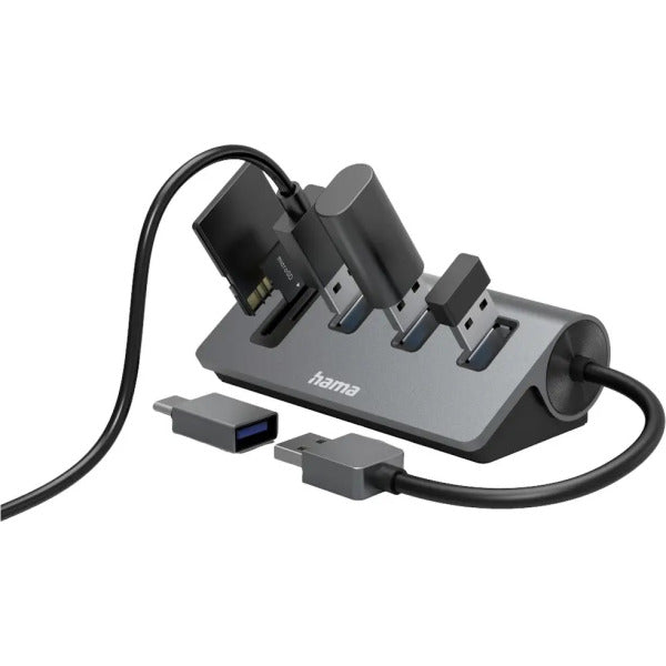 Hama USB Hub and Card Reader, 5-in-1 - 200140