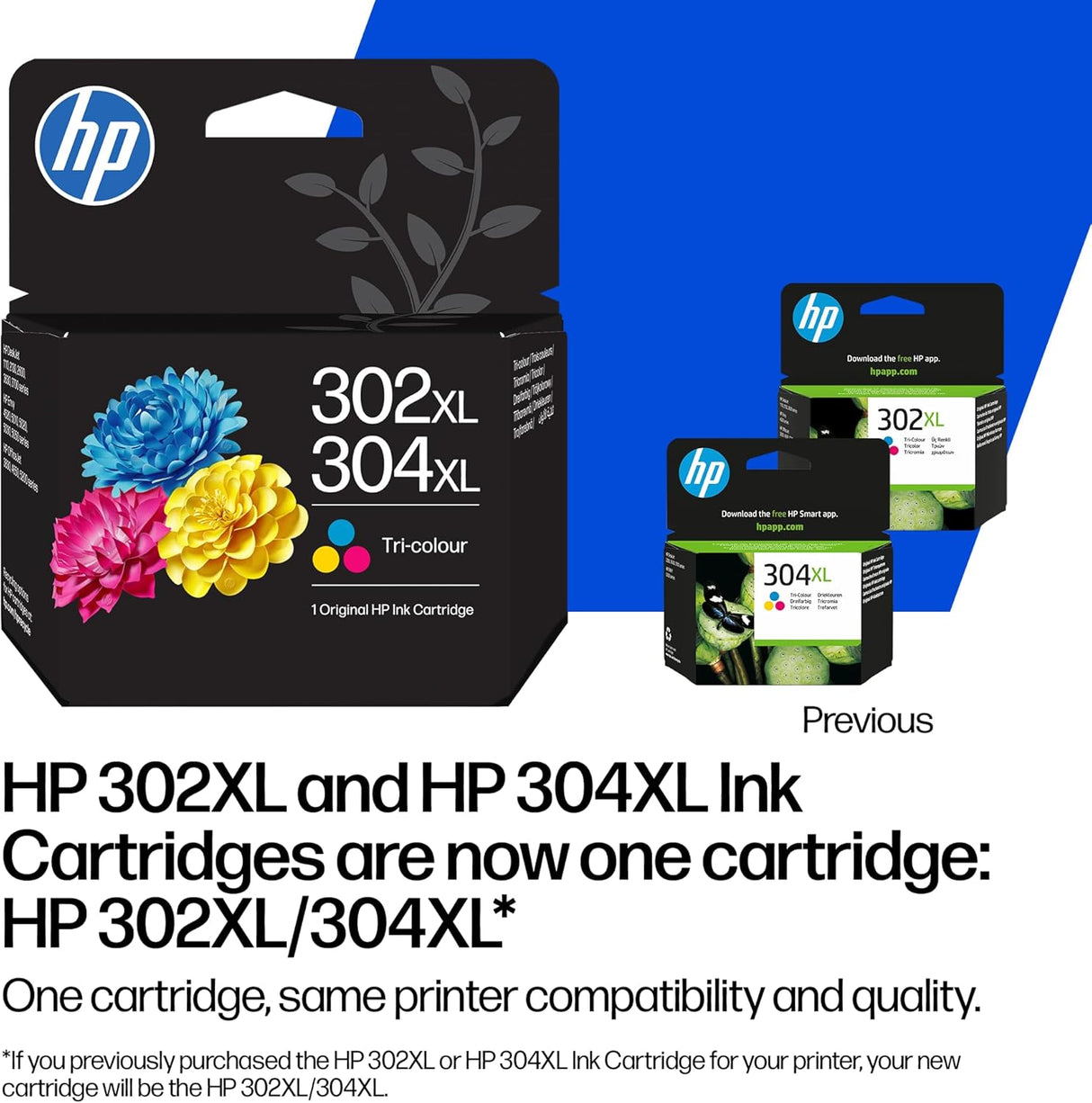 HP 302XL/304XL Colour Ink Cartridge - B7RT8AE