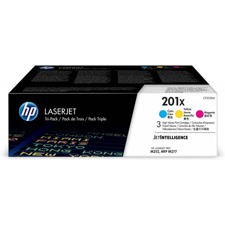 HP 201X 3-Pack High Yield Cyan/Magenta/Yellow Original LaserJet Toner Cartridges - CF253XM