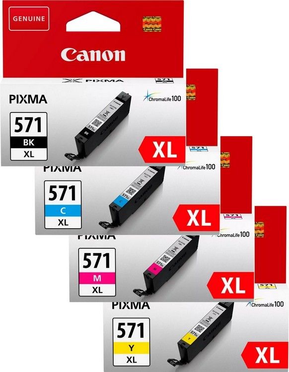 Canon CLI-571XL Black Cyan Magenta Yellow Ink Cartridge Bundle Pack