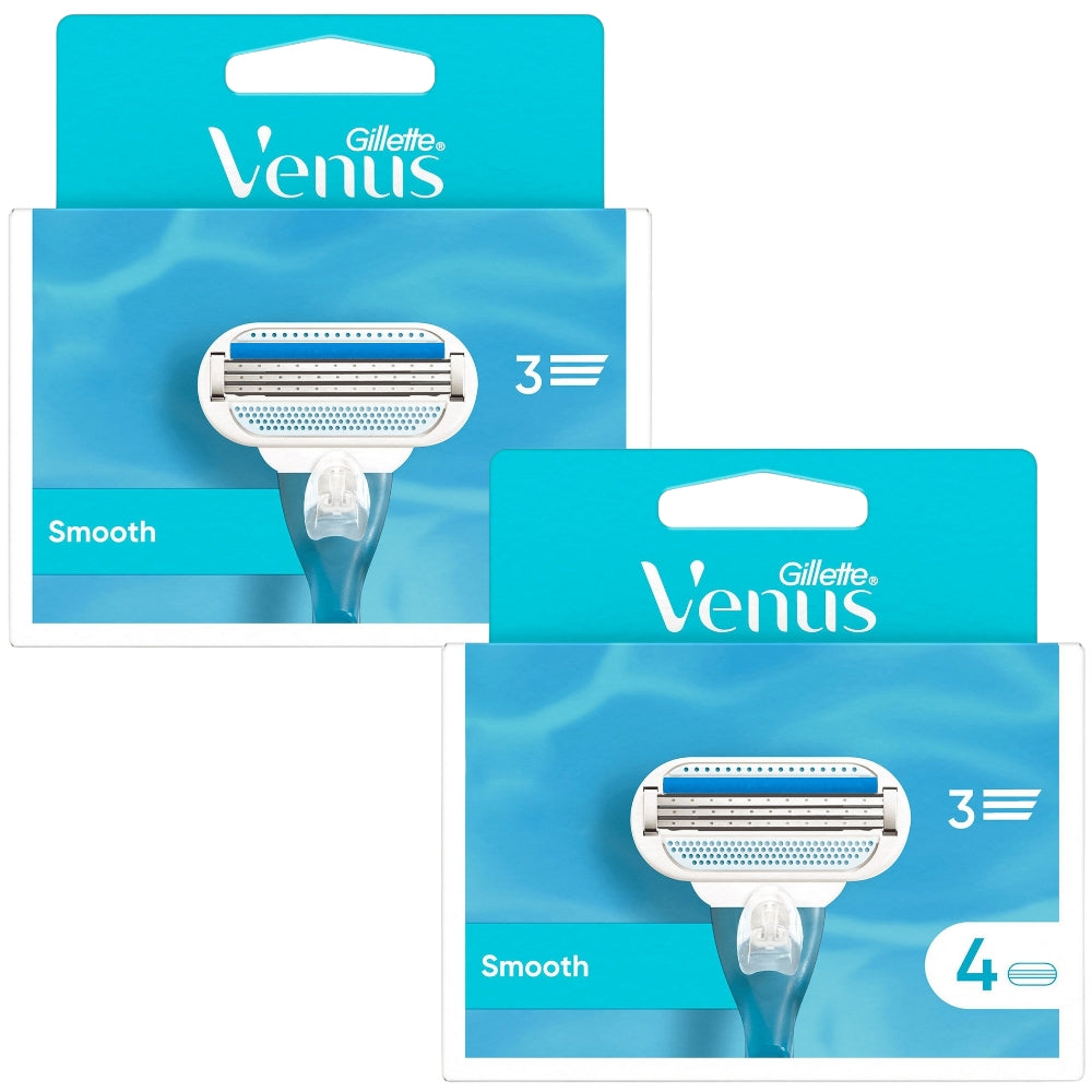 Gillette Venus Smooth Razor Blades - 8 Piece Bundle (2 Packs of 4)