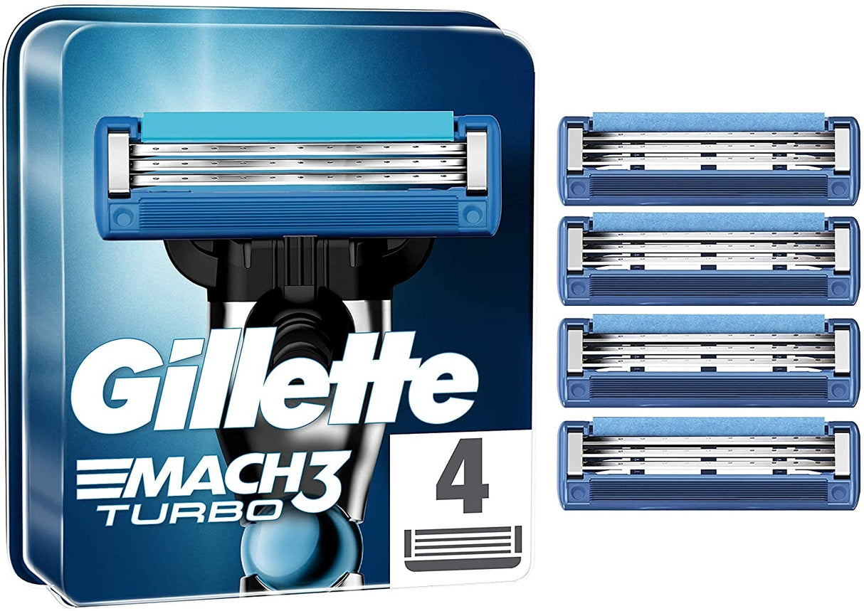 Gillette Mach3 Turbo Razor Blades - 4 Pack