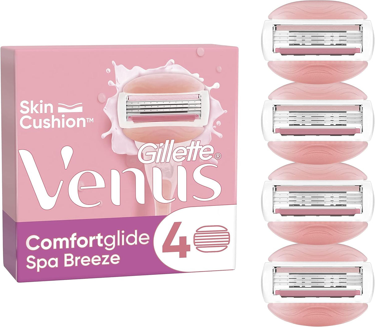 Gillette Venus ComfortGlide Spa Breeze Razor Blades - 4 Pack