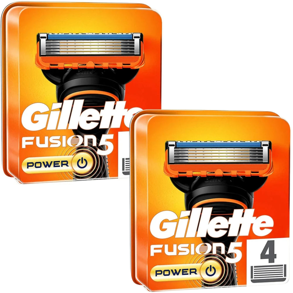 Gillette Fusion5 Power Razor Blades - 8 Piece Bundle (2 Packs of 4)
