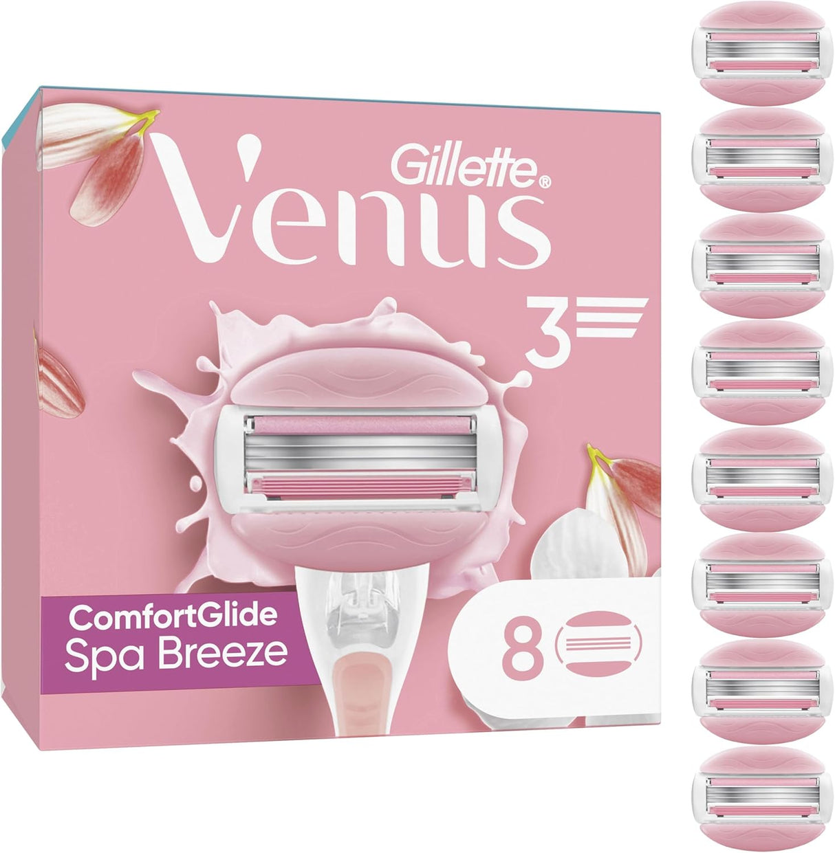 Gillette Venus ComfortGlide Spa Breeze Razor Blades - 8 Pack