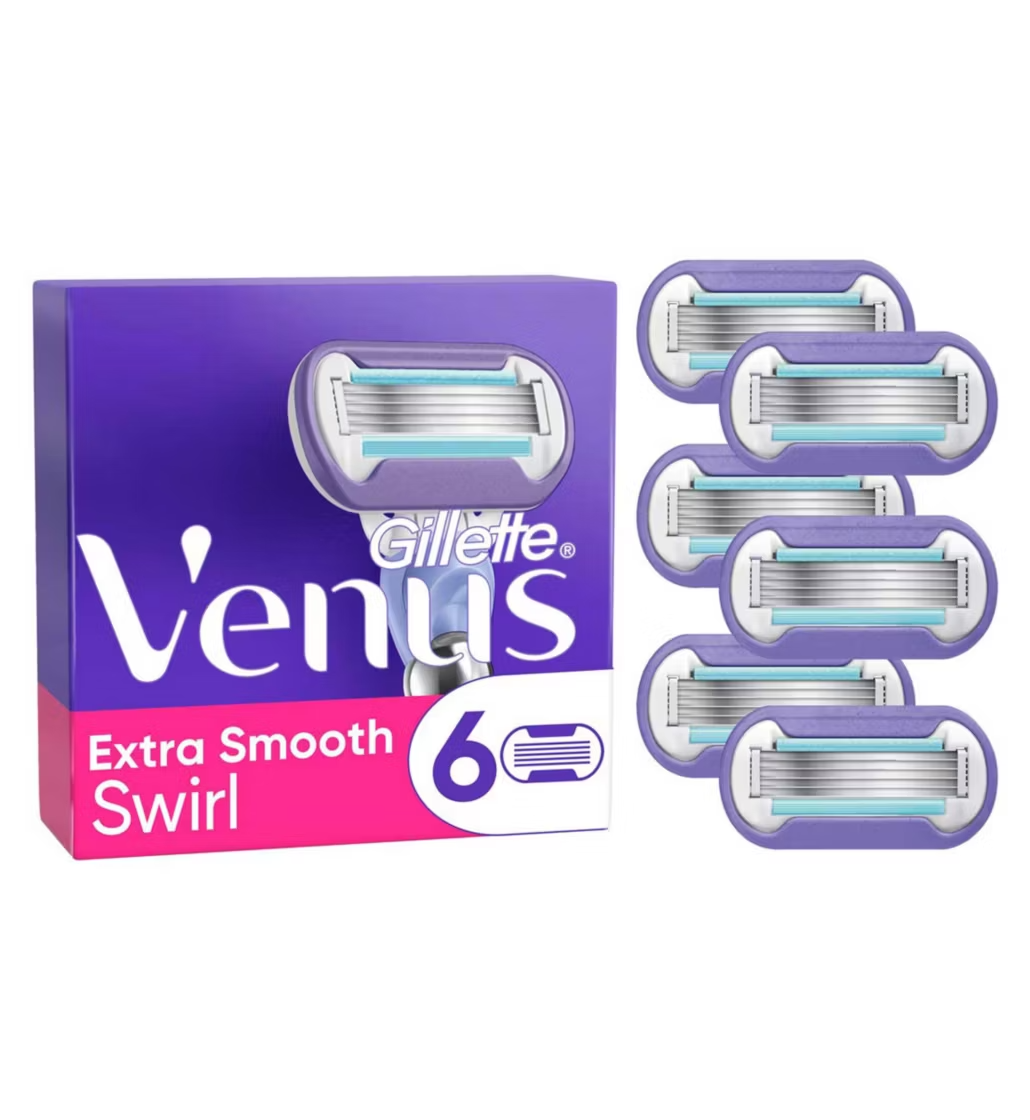 Gillette Venus Deluxe Smooth Swirl Razor Blades - 6 Pack