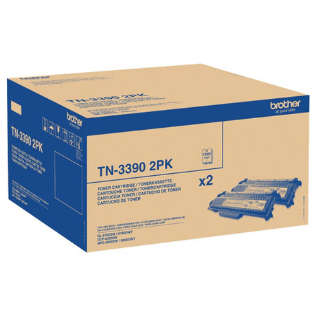 Brother TN-3390TWIN 2-Pack Black Super High Yield Toner Cartridges - TN3390TWIN