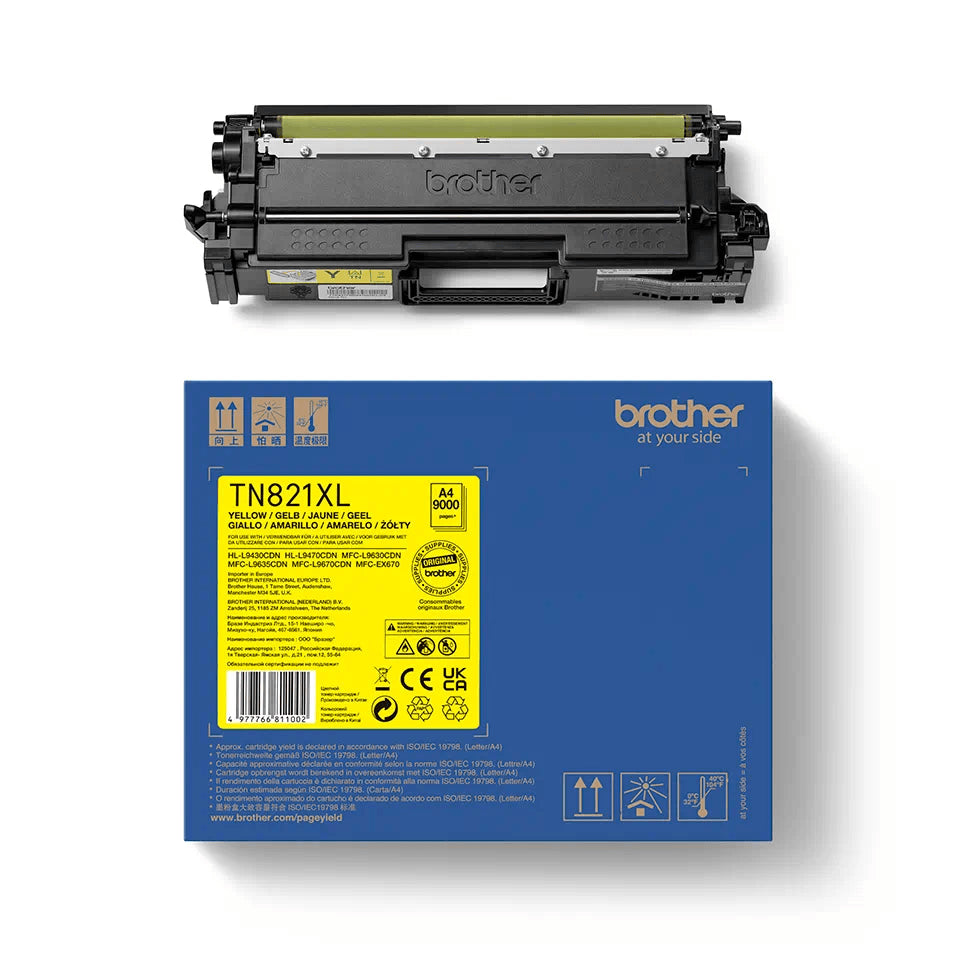 Brother TN-821XLY Yellow High Yield Toner Cartridge - TN821XLY