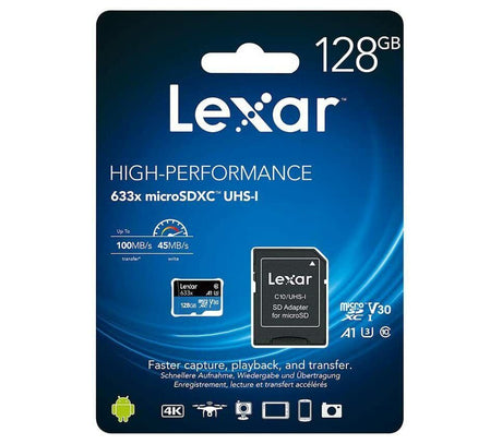Lexar 128GB microSDXC Card UHS-I High-Performance 633x U3 100MB/s