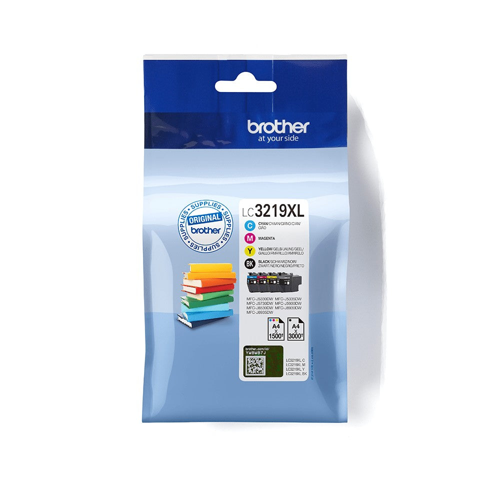Brother LC3219XL High Yield Black Cyan Magenta Yellow Ink Cartridge Value Pack - LC3219XLVAL