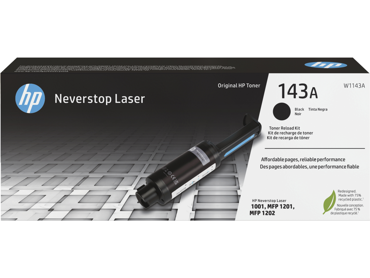 HP 143A Black Original Neverstop Toner Reload Kit - W1143A