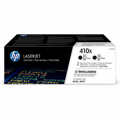 HP 410X 2-Pack High Yield Black Original LaserJet Toner Cartridges - CF410XD