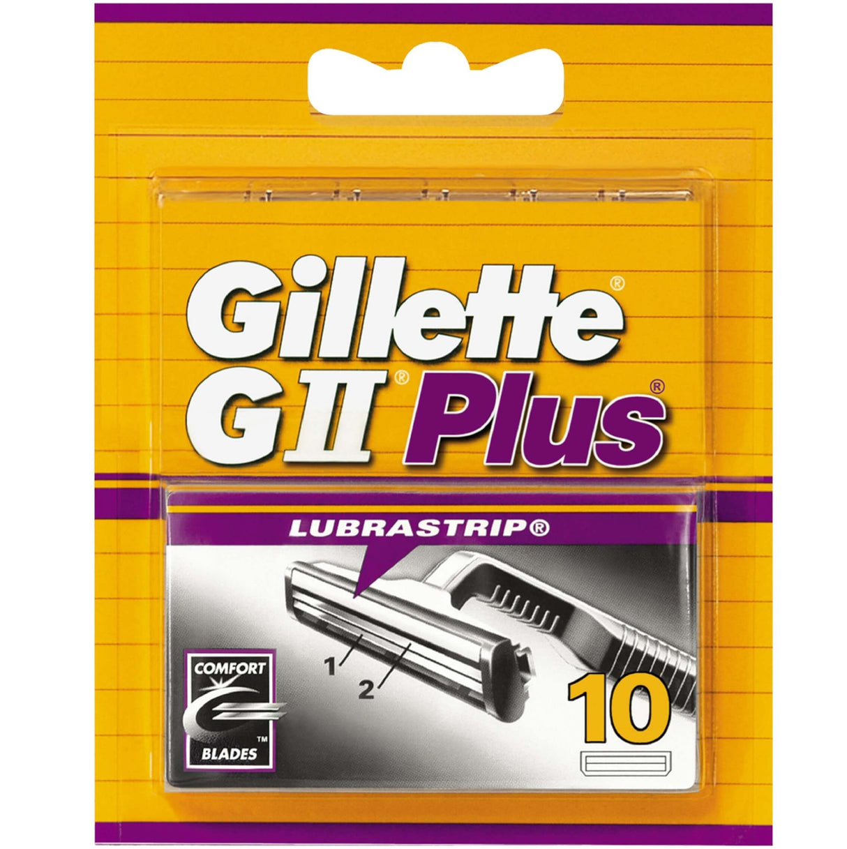 Gillette Lubrastrip GII Plus Men's Razor Blades - Pack of 10 Refill Blades