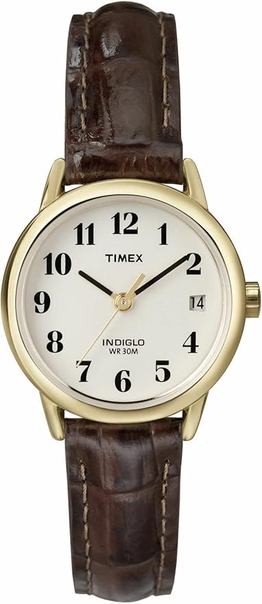 Timex Easy Reader Women's Leather Strap Date Window Watch, 25mm