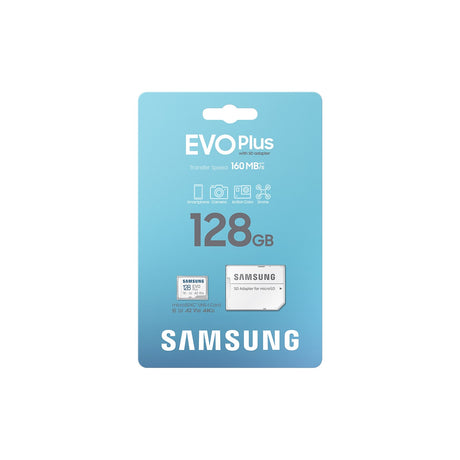 Samsung EVO Plus MicroSD Memory Card with SD Adapter 128GB, 160 MB/s