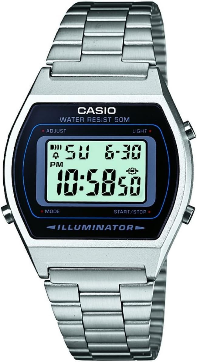 Casio Classic Digital Watch with Stainless Steel Band Silver - B640WD-1AVEF (EOL)