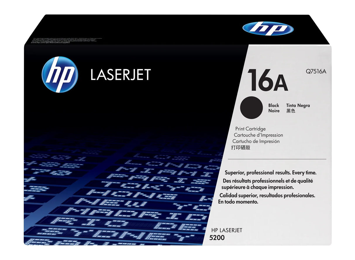 HP 16A Black Original LaserJet Toner Cartridge - Q7516A