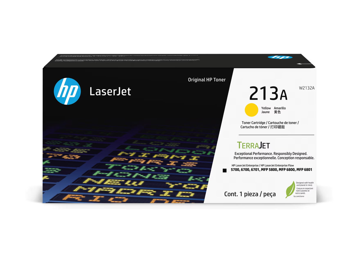 HP 213A Yellow Original LaserJet Toner Cartridge - W2132A