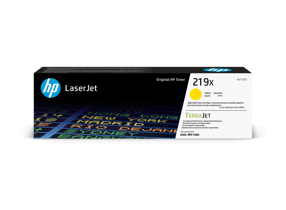 HP 219X High Yield Yellow Original LaserJet Toner Cartridge - W2192X