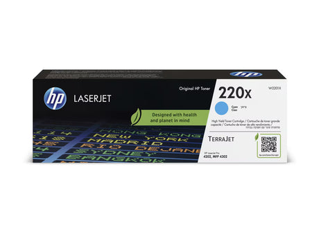 HP 220X High Yield Cyan Original LaserJet Toner Cartridge - W2201X