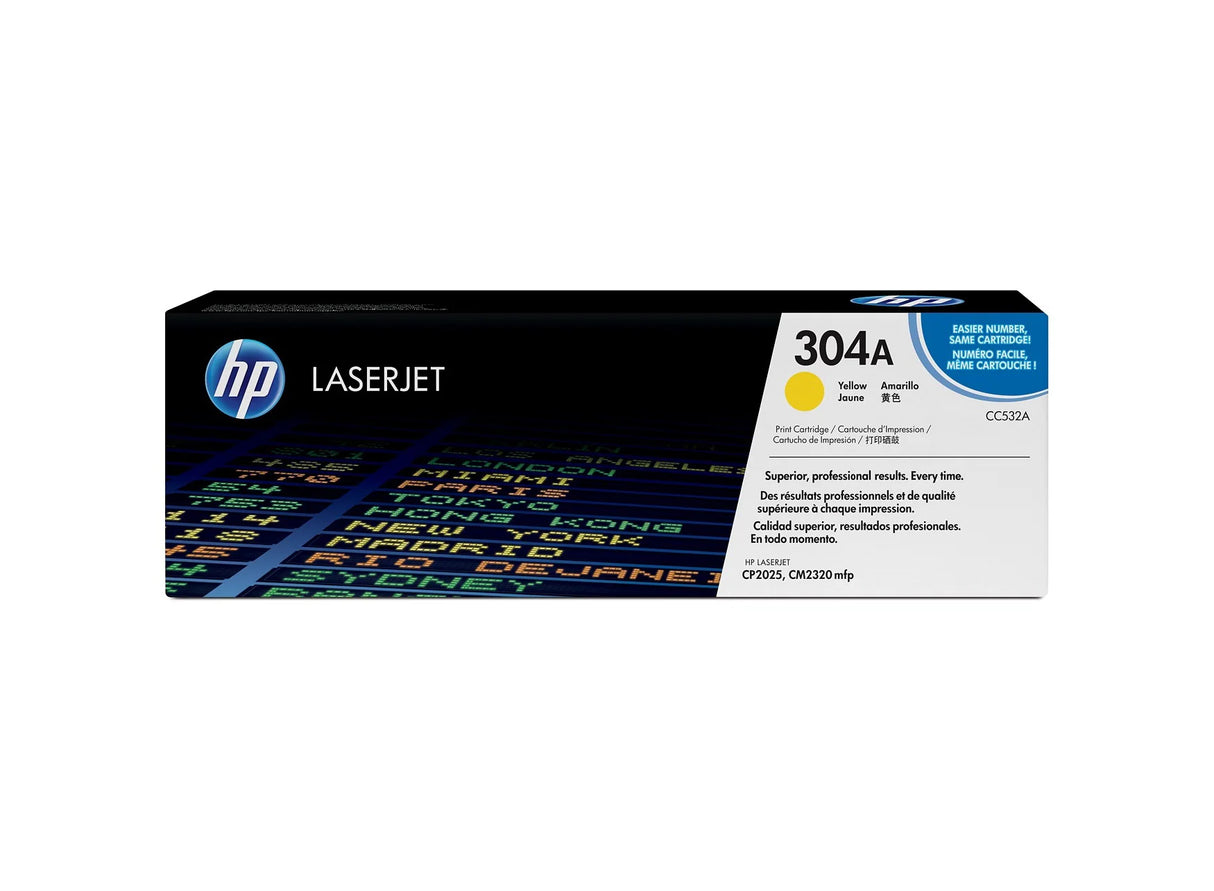 HP 304A Yellow Original Laserjet Toner Cartridge - CC532A