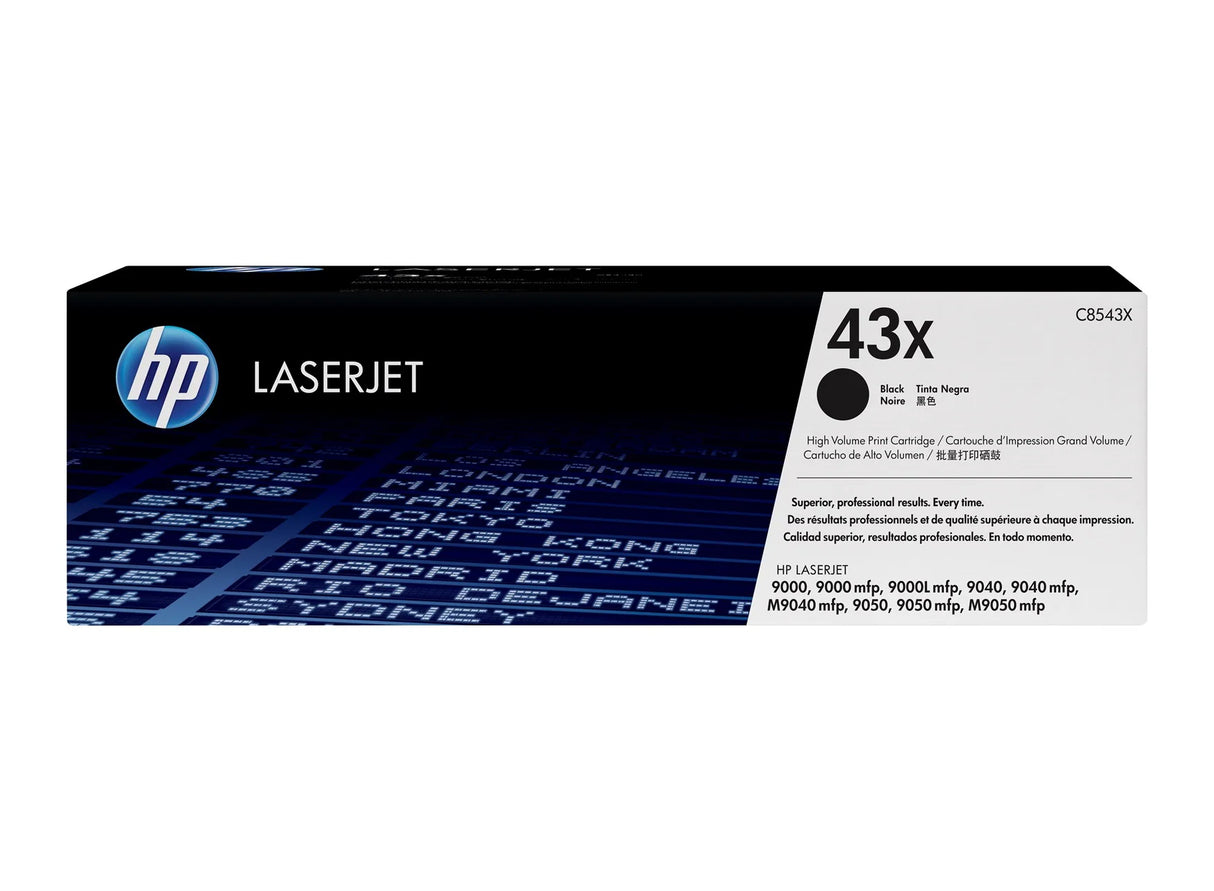 HP 43X High Yield Black Original LaserJet Toner Cartridge - C8543X
