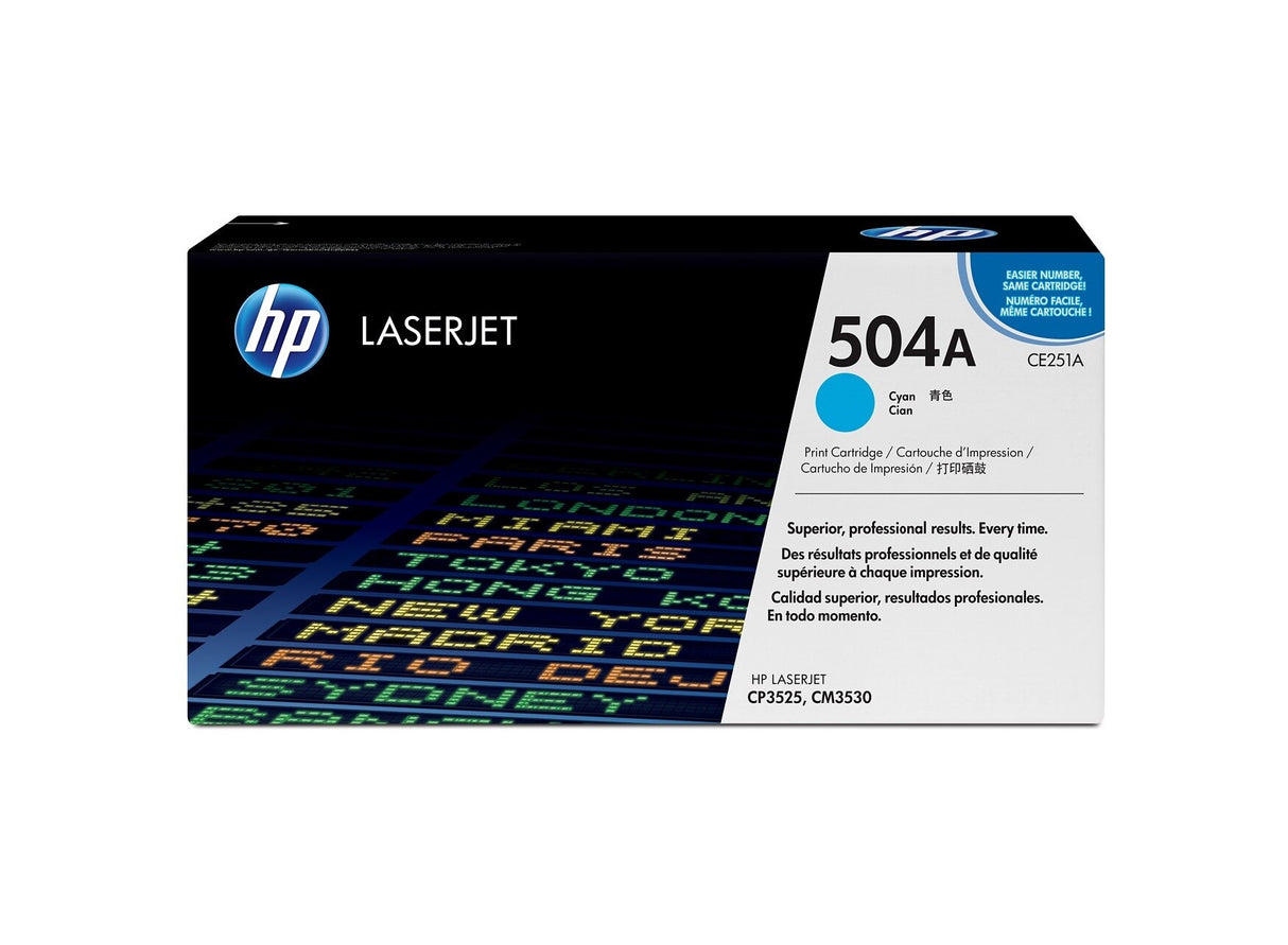 HP 504A Cyan Original Laserjet Toner Cartridge - CE251A