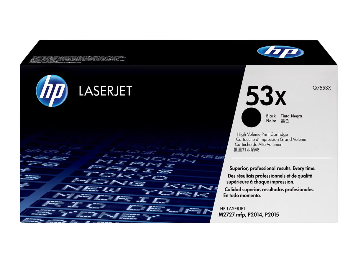 HP 53X High Yield Black Original LaserJet Toner Cartridge - Q7553X