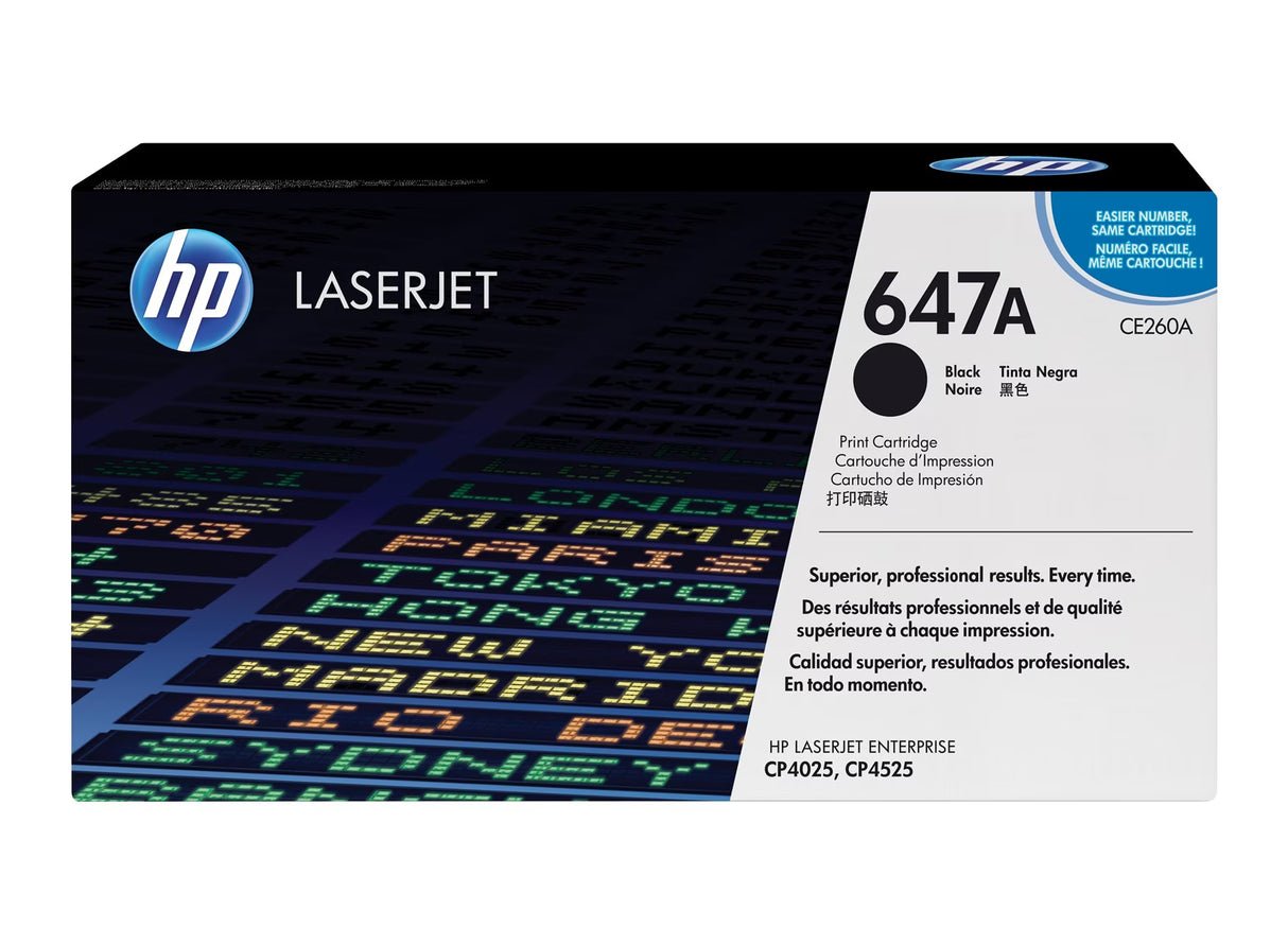 HP 647A Black Original Laserjet Toner Cartridge - CE260A