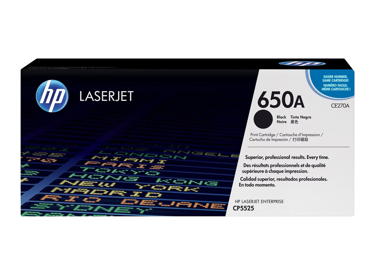 HP 650A Black Original Laserjet Toner Cartridge - CE270A