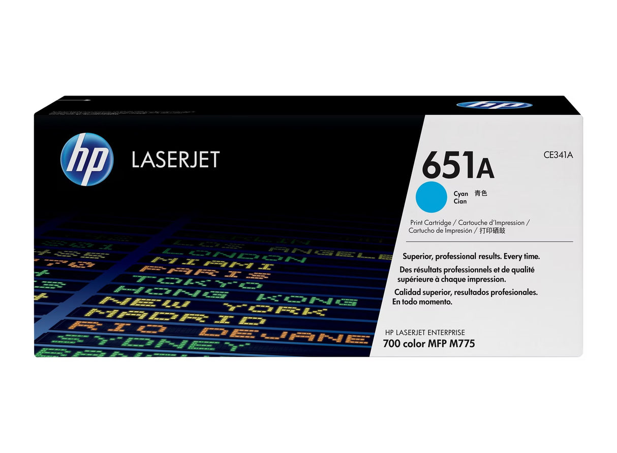 HP 651A Cyan Original Laserjet Toner Cartridge - CE341A
