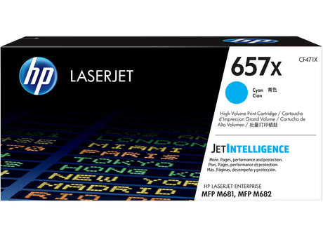 HP 657X High Yield Cyan Original LaserJet Toner Cartridge - CF471X