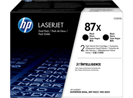 HP 87X 2-Pack High Yield Black Original LaserJet Toner Cartridges - CF287XD