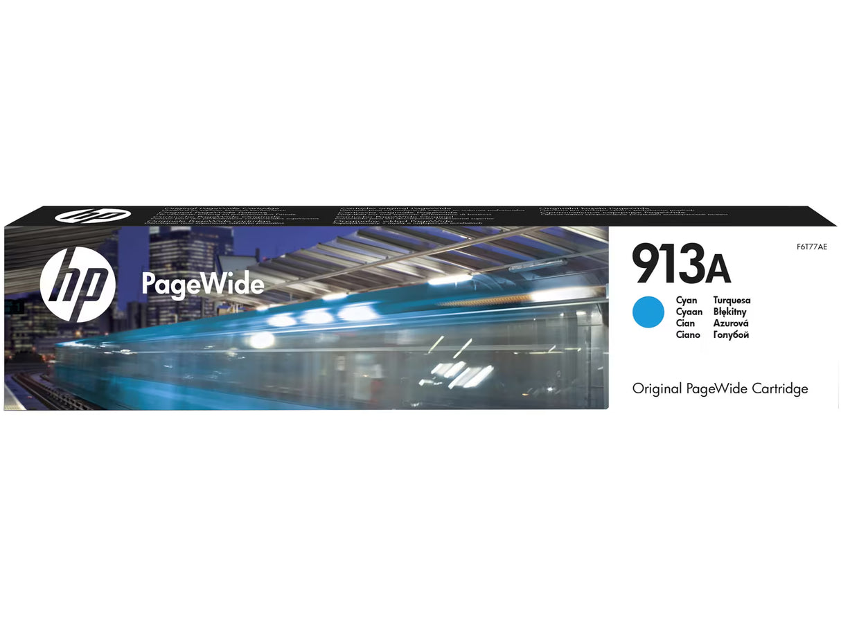 HP 913A Cyan Original PageWide Ink Cartridge - F6T77AE