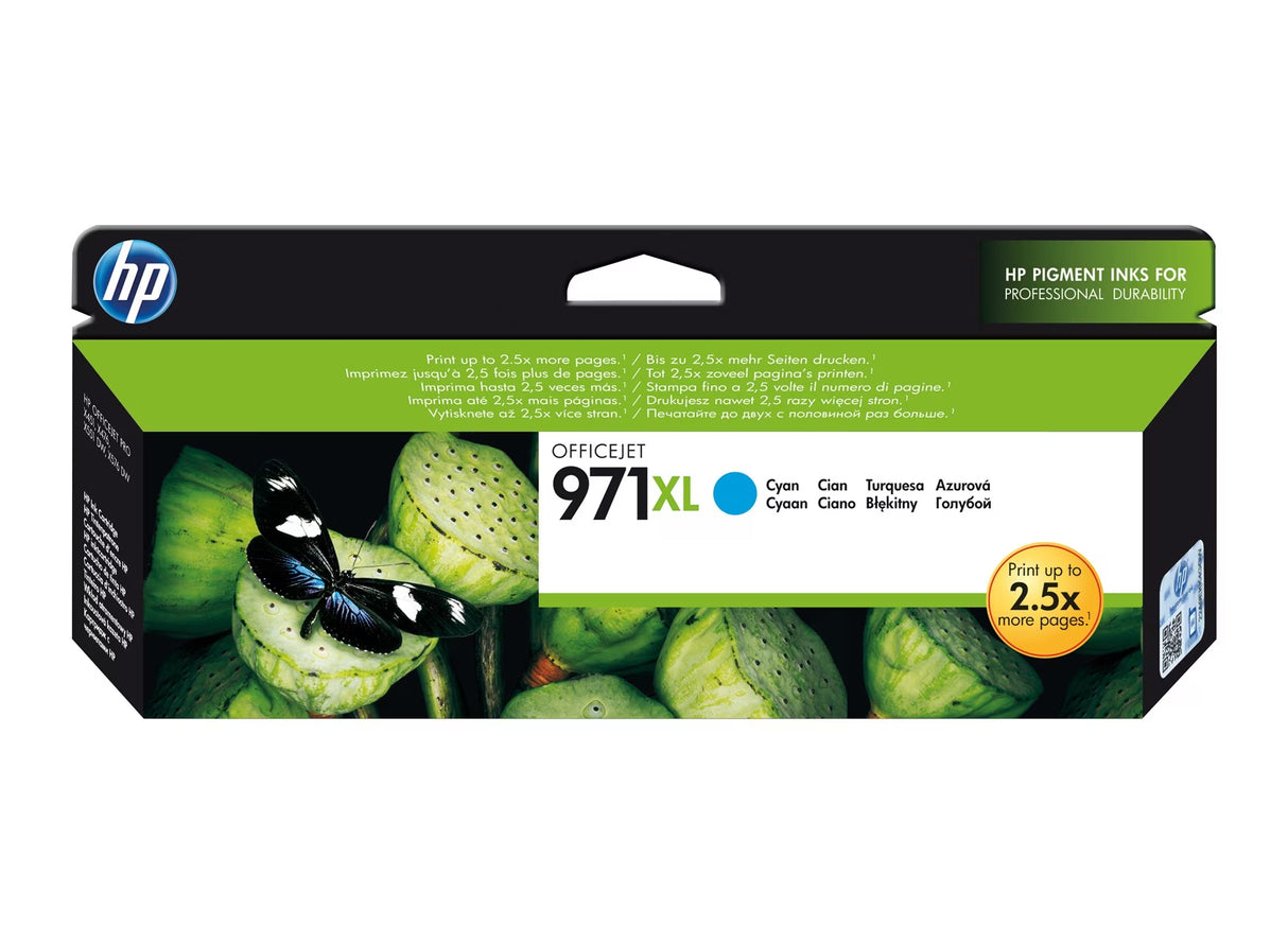 HP 971XL High Yield Cyan Original Ink Cartridge - CN626AE