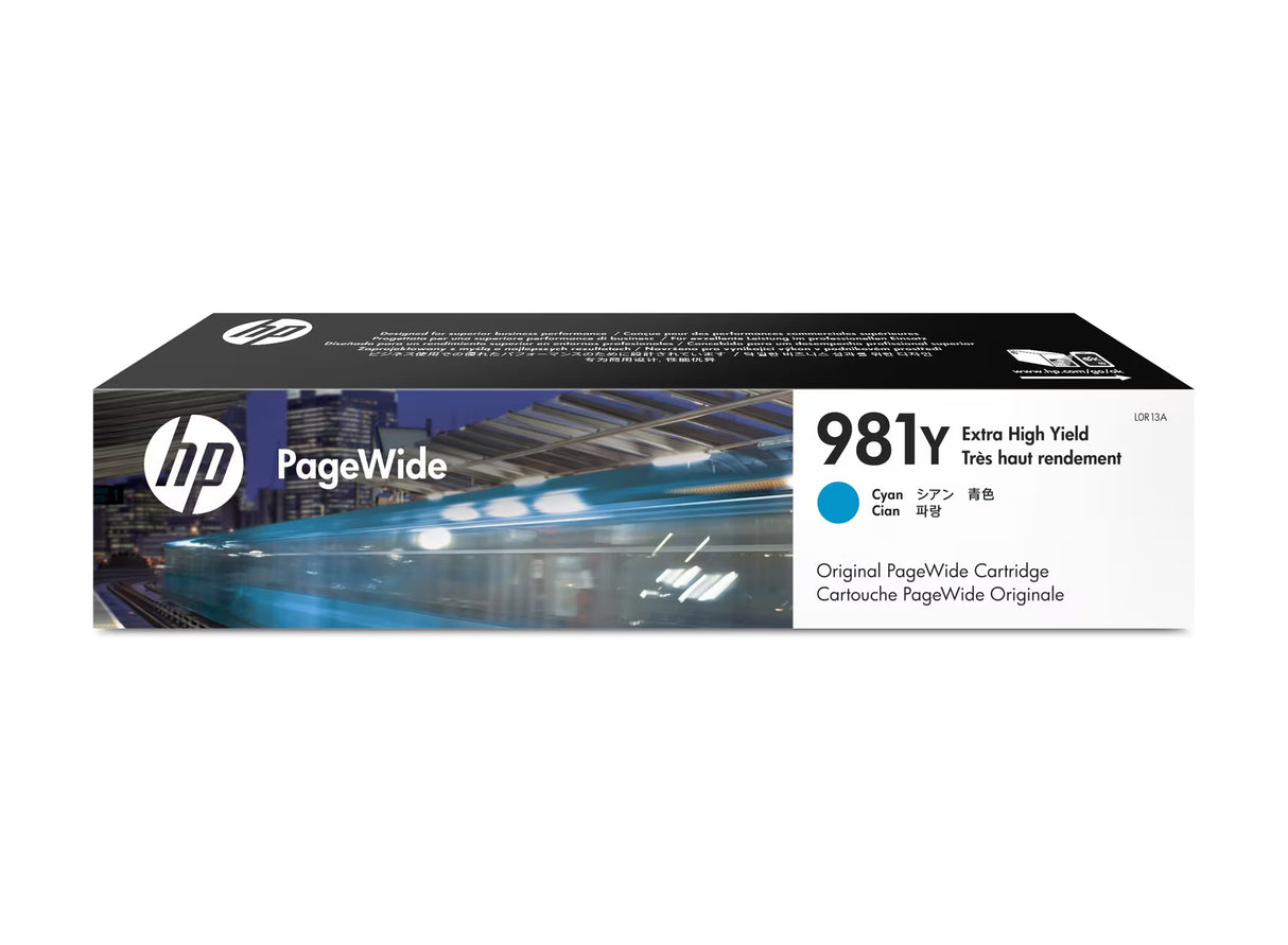 HP 981Y Extra High Yield Cyan Original PageWide Ink Cartridge - L0R13A