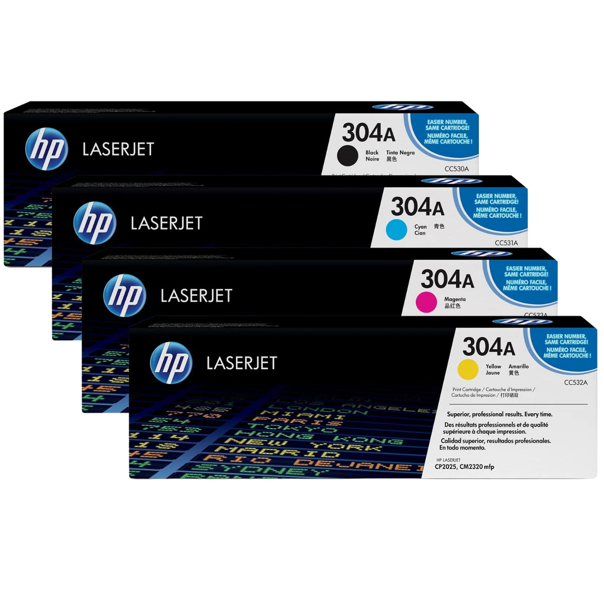 HP 304A Cyan Magenta Yellow Original LaserJet Toner Cartridges Multipack