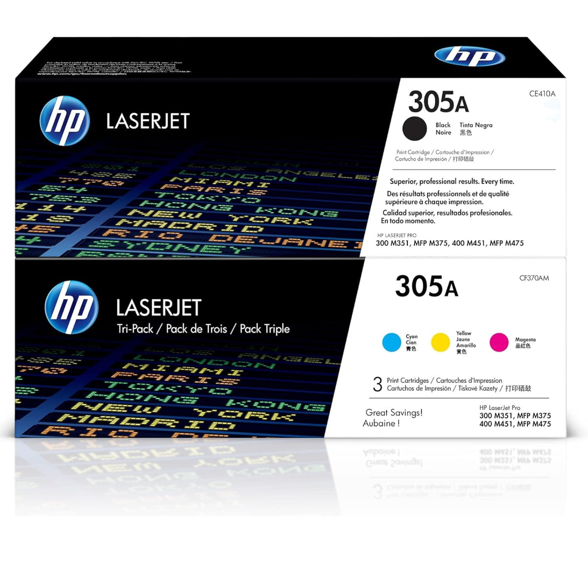 HP 305A Black Cyan Magenta Yellow Original LaserJet Toner Cartridges Multipack