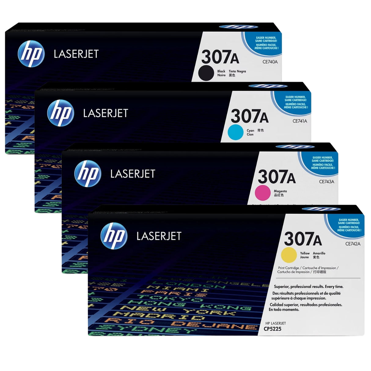 HP 307A Black Cyan Magenta Yellow Original LaserJet Toner Cartridges Multipack