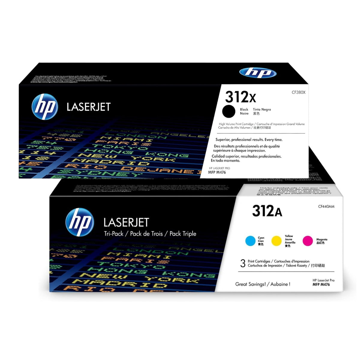 HP 312X Black 312A Cyan Magenta Yellow Original LaserJet Toner Cartridges Multipack